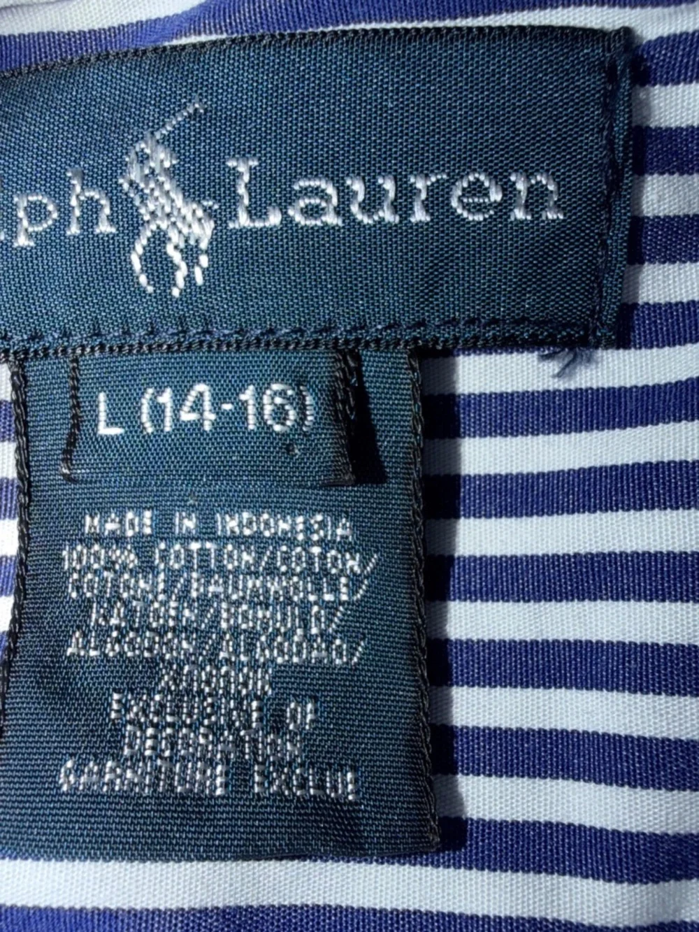 Ralph Lauren Boys Cotton Classic Blue White Stripe Long Sleeved Button Down